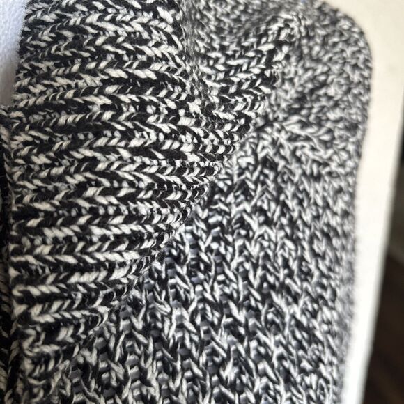 Bass black white pullover sweater Dress Cowl neck cotton blend  Size Large - Picture 3 of 8